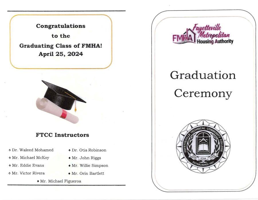 The front cover of the graduation ceremony program. The information on this sheet is in the text above. 